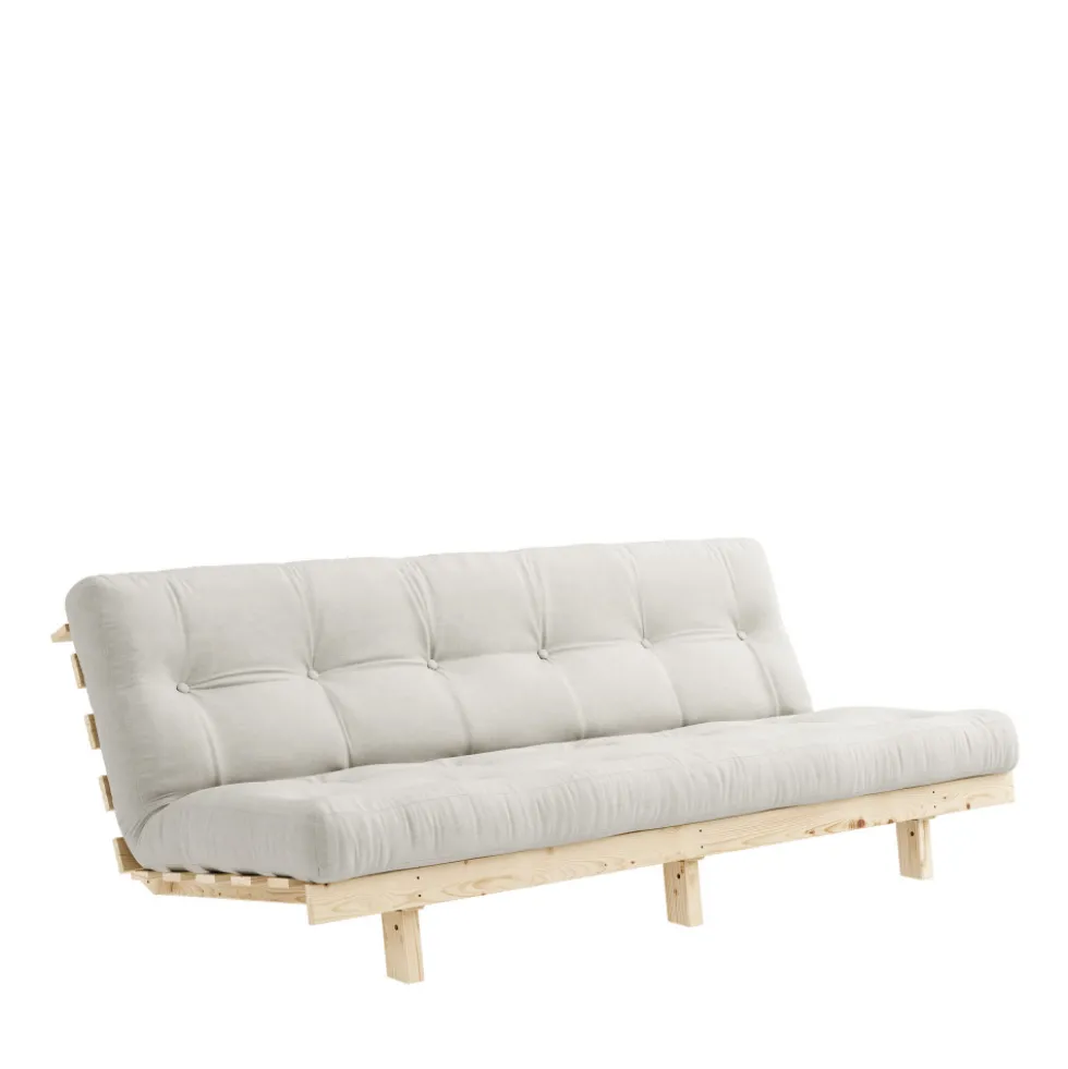 LEAN Canapé convertible en bois naturel et tissu