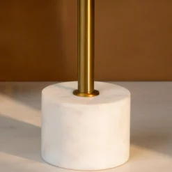 LECCO Table d'appoint en effet laiton et marbre ø41cm