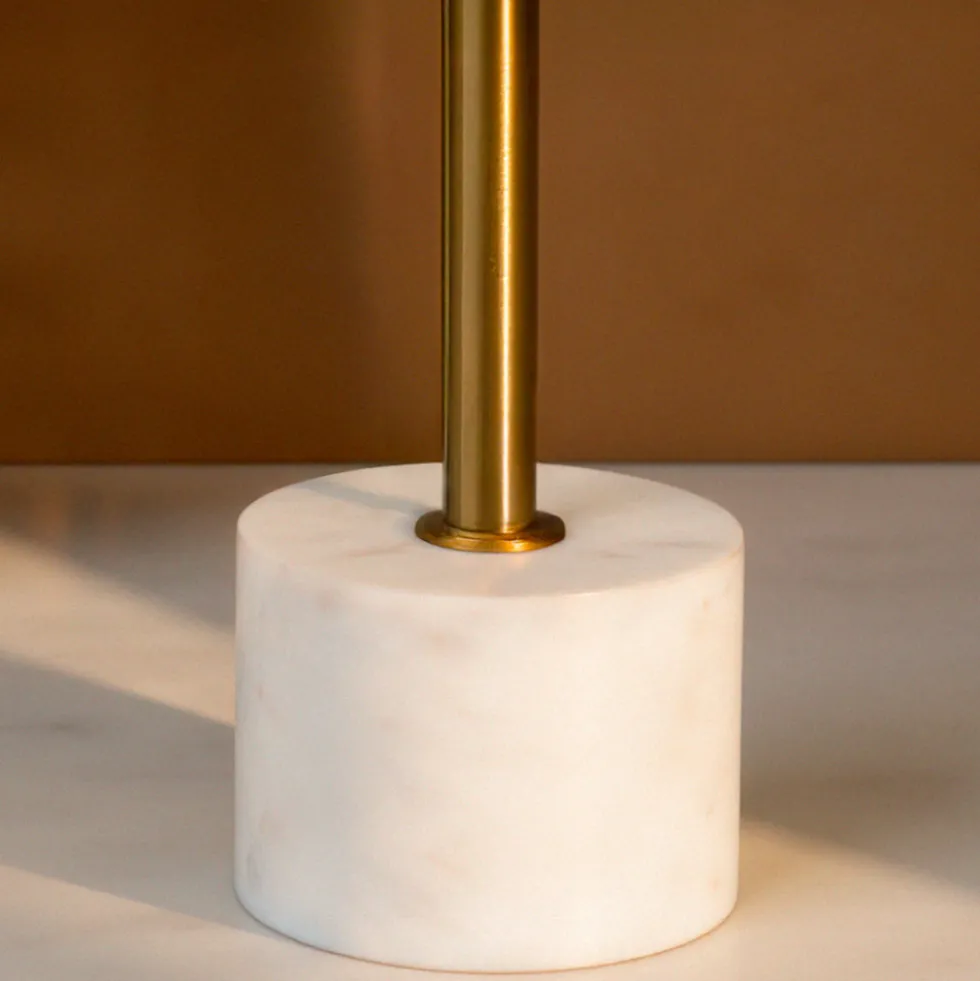 LECCO Table d'appoint en effet laiton et marbre ø41cm
