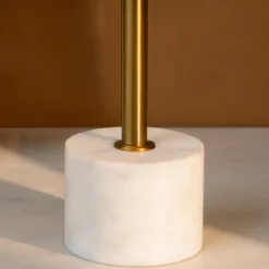 LECCO Table d'appoint en effet laiton et marbre ø51cm