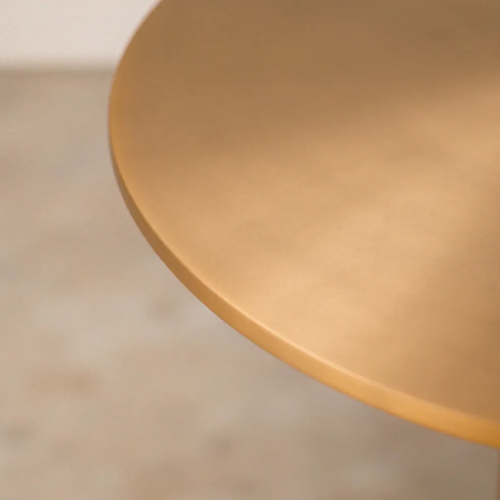 LECCO Table d'appoint en effet laiton et marbre ø51cm