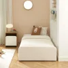 LEONA Lit enfant en tissu bouclette 90x190cm