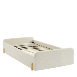 LEONA Lit enfant en tissu bouclette 90x190cm