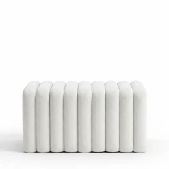 LETO Banc rembourré en tissu bouclette L79cm