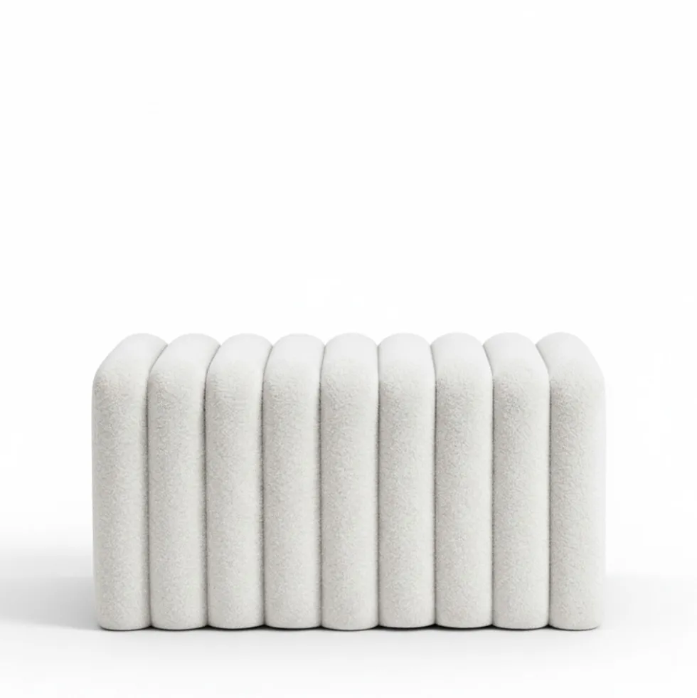 LETO Banc rembourré en tissu bouclette L79cm