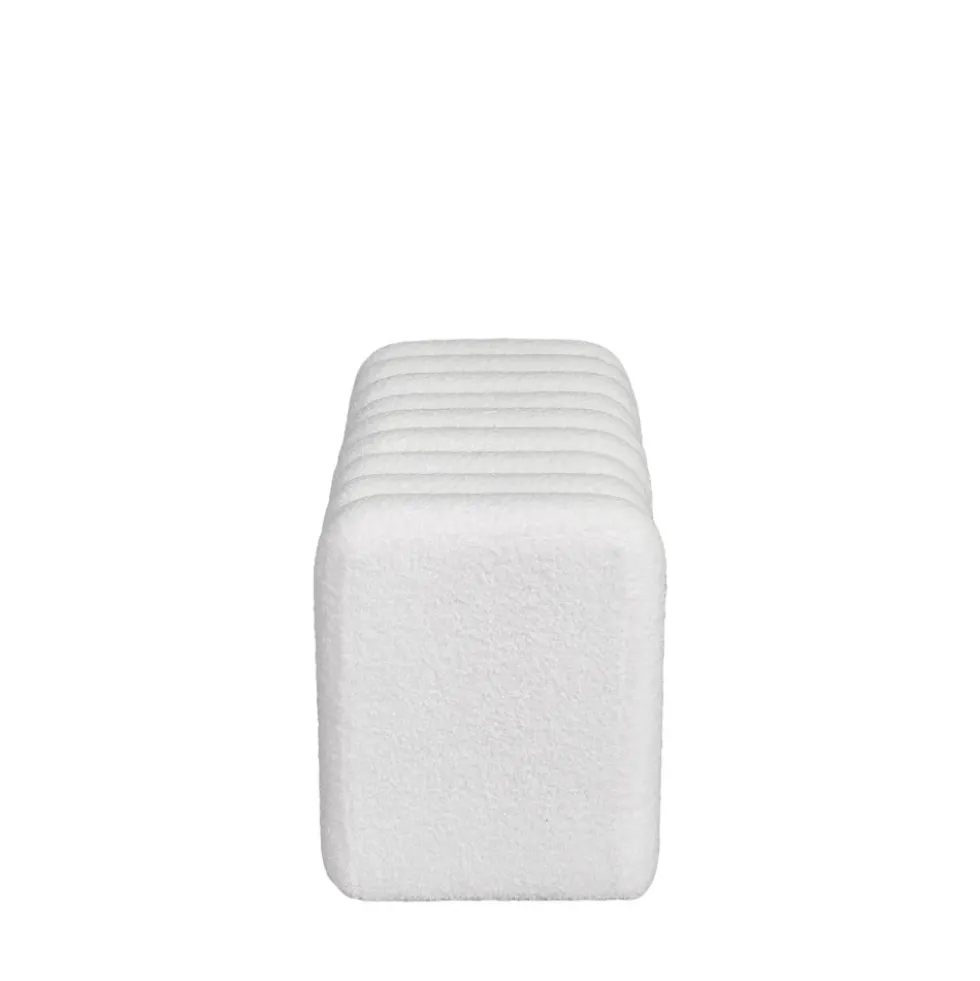 LETO Banc rembourré en tissu bouclette L79cm