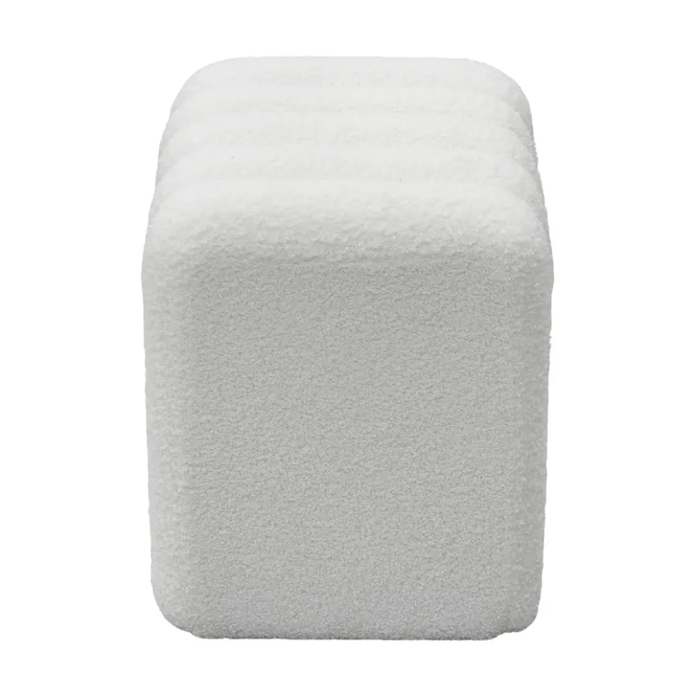 LETO Pouf rembourré en tissu bouclette