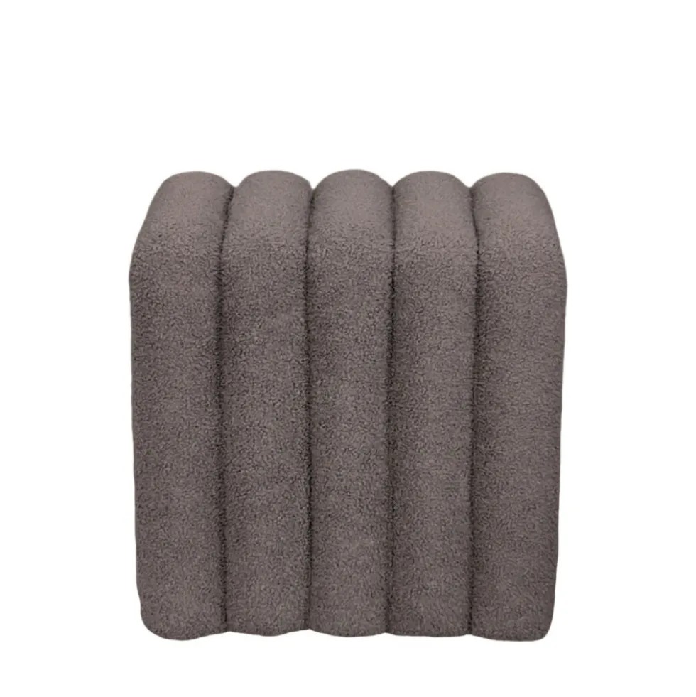 LETO Pouf rembourré en tissu bouclette