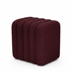 LETO Pouf rembourré en tissu bouclette