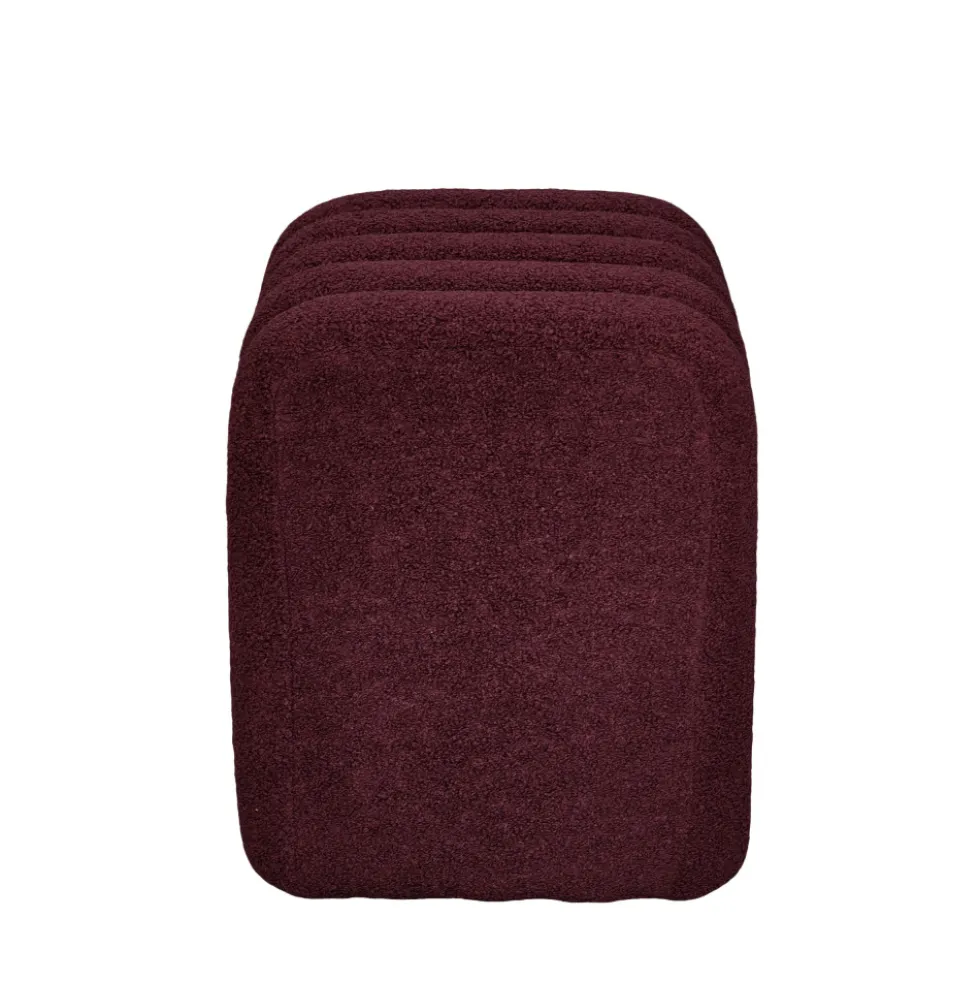 LETO Pouf rembourré en tissu bouclette