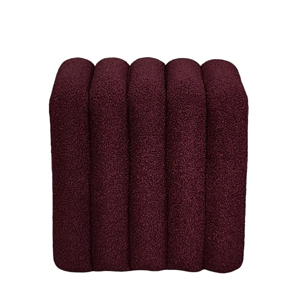 LETO Pouf rembourré en tissu bouclette