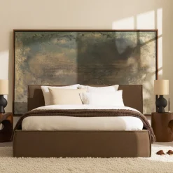 LIBERIA Lit coffre en tissu chenille 160x200cm
