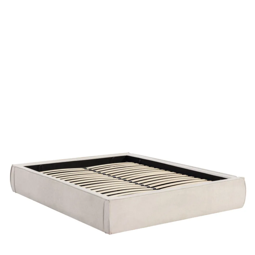 LIBERIO Lit coffre en tissu 140x190cm