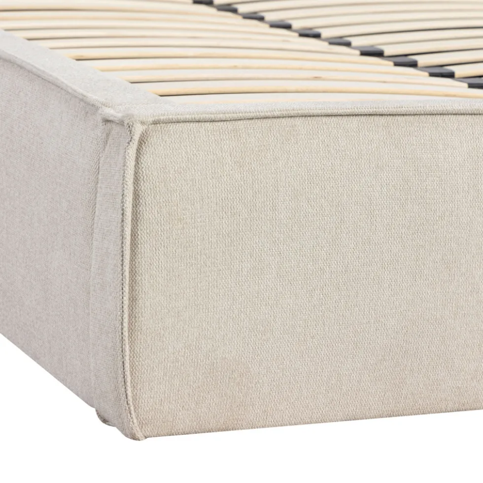 LIBERIO Lit coffre en tissu 140x190cm