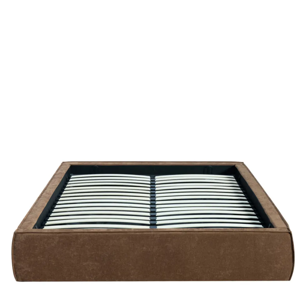 LIBERIO Lit coffre en tissu 160x200cm