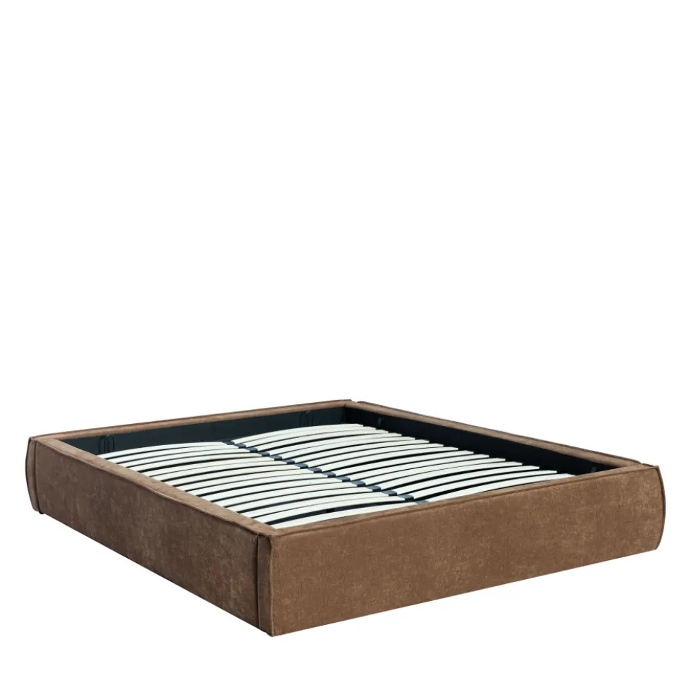 LIBERIO Lit coffre en tissu 160x200cm