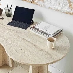 LINA Bureau effet travertin L120cm