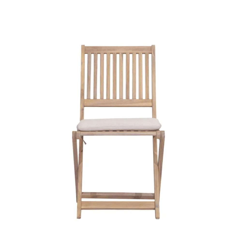 LINA Lot de 2 chaises pliantes de jardin en bois