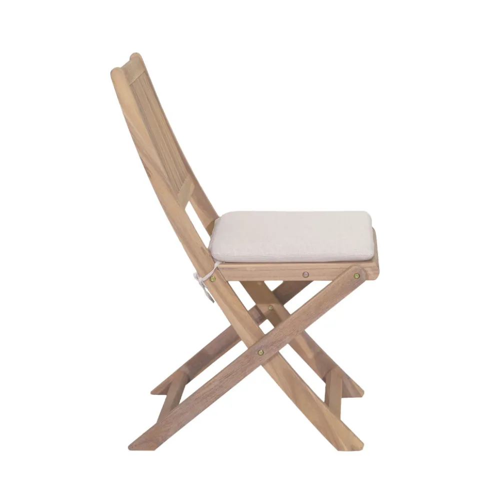 LINA Lot de 2 chaises pliantes de jardin en bois