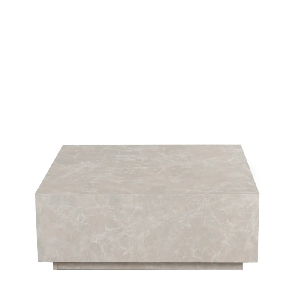 LIPANI Table basse carrée effet marbre 90x90cm