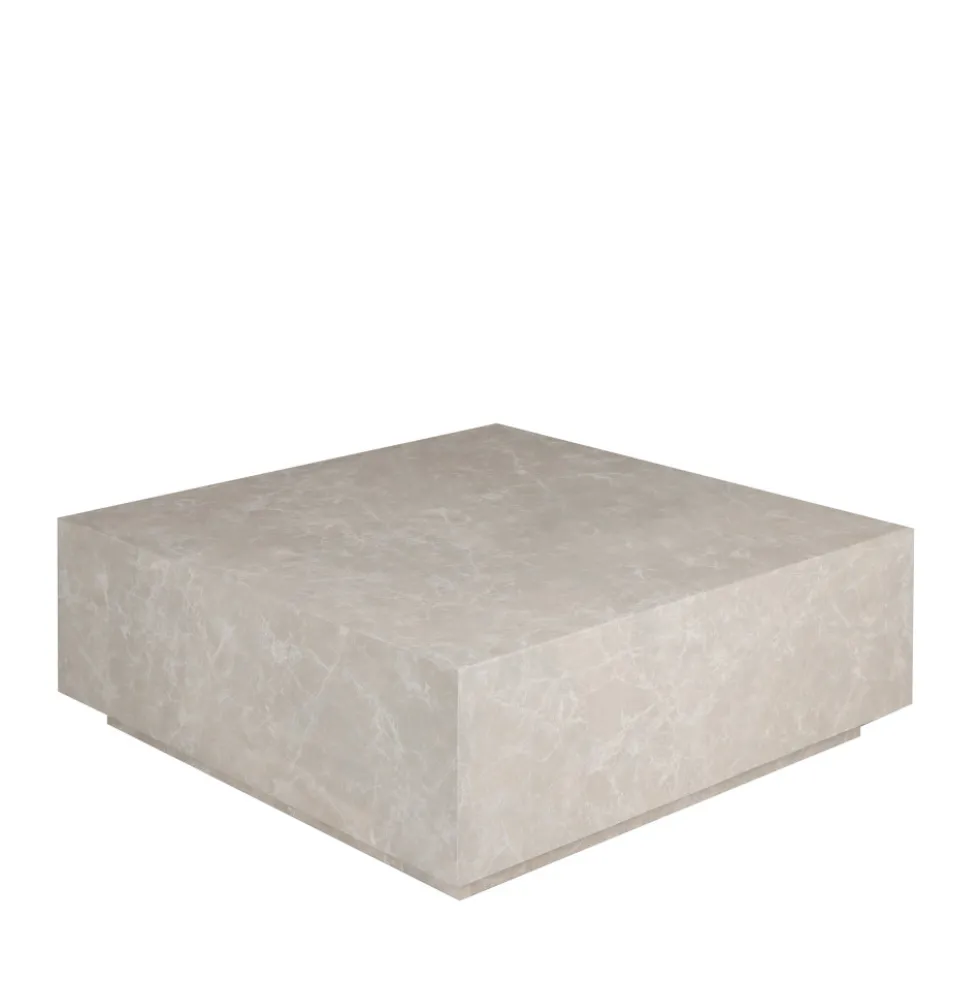 LIPANI Table basse carrée effet marbre 90x90cm