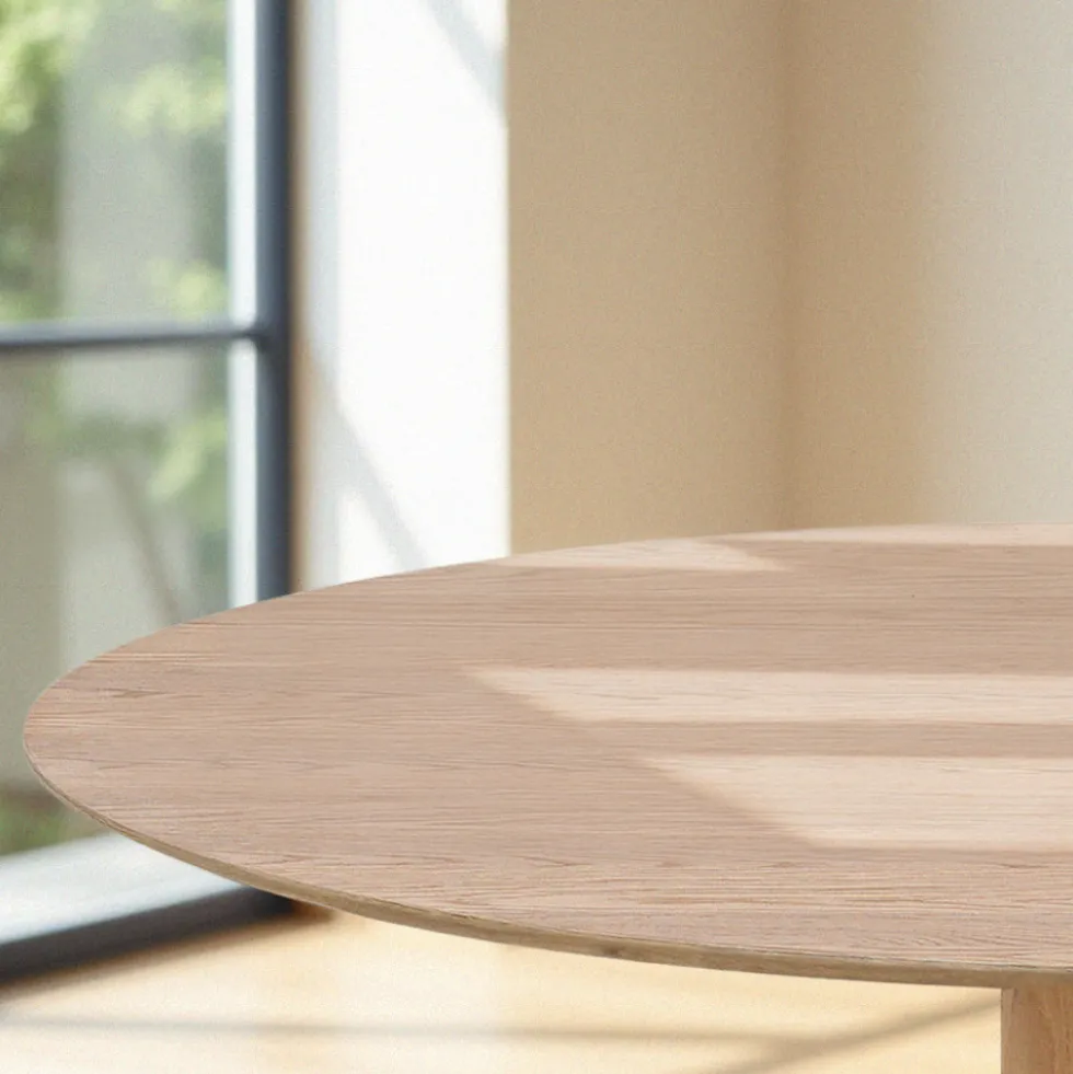 LISA Table à manger 4 personnes ronde en bois ø120cm