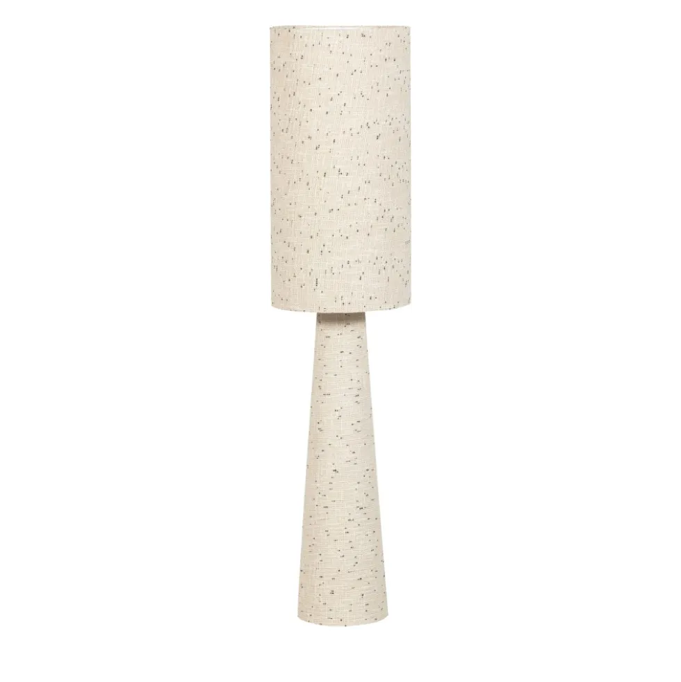 LOFT Lampadaire à pois en métal et tissu bouclette H130cm
