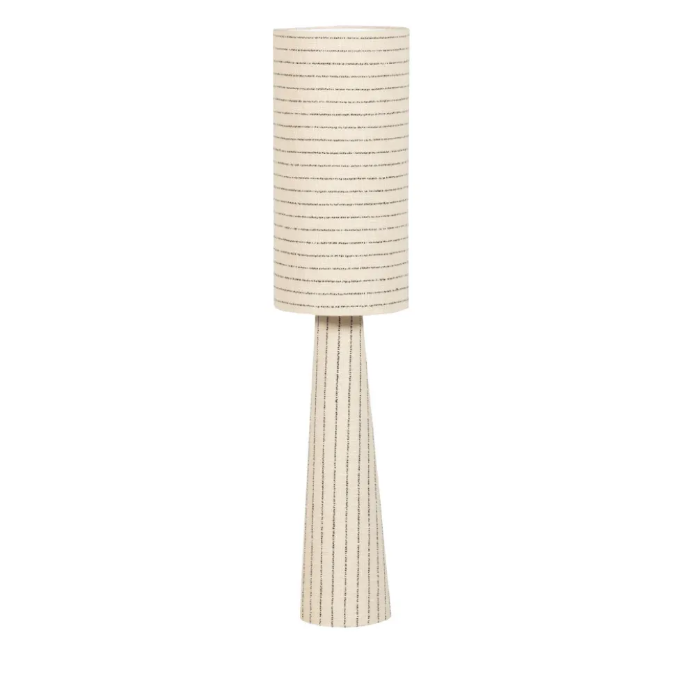 LOFT Lampadaire à rayures en métal et tissu bouclette H130cm