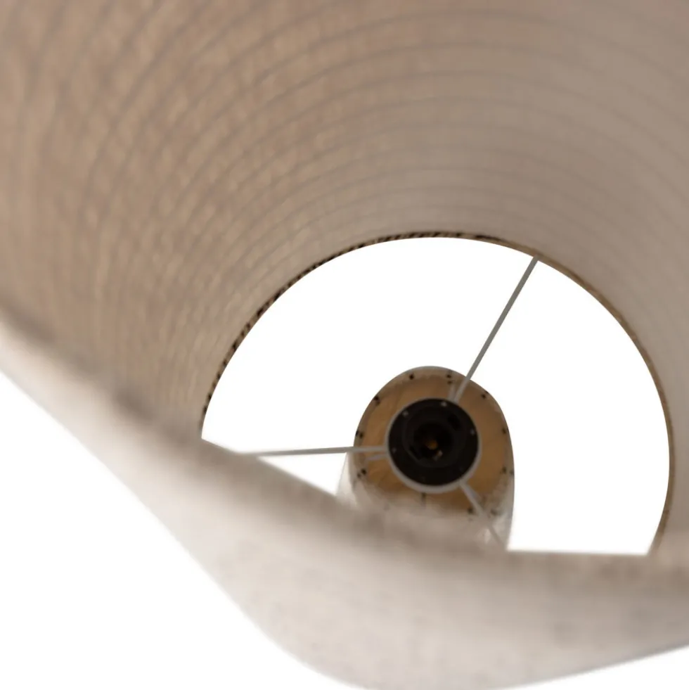 LOFT Lampadaire à rayures en métal et tissu bouclette H130cm