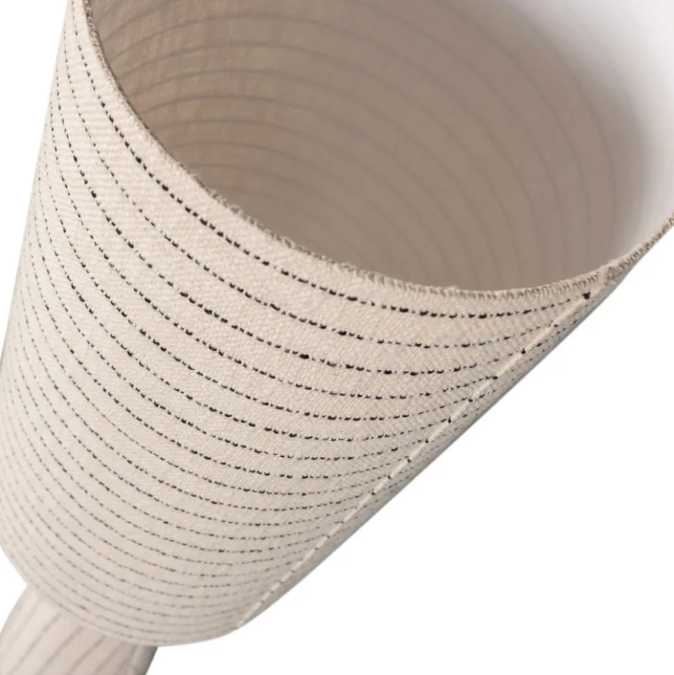 LOFT Lampadaire à rayures en métal et tissu bouclette H130cm
