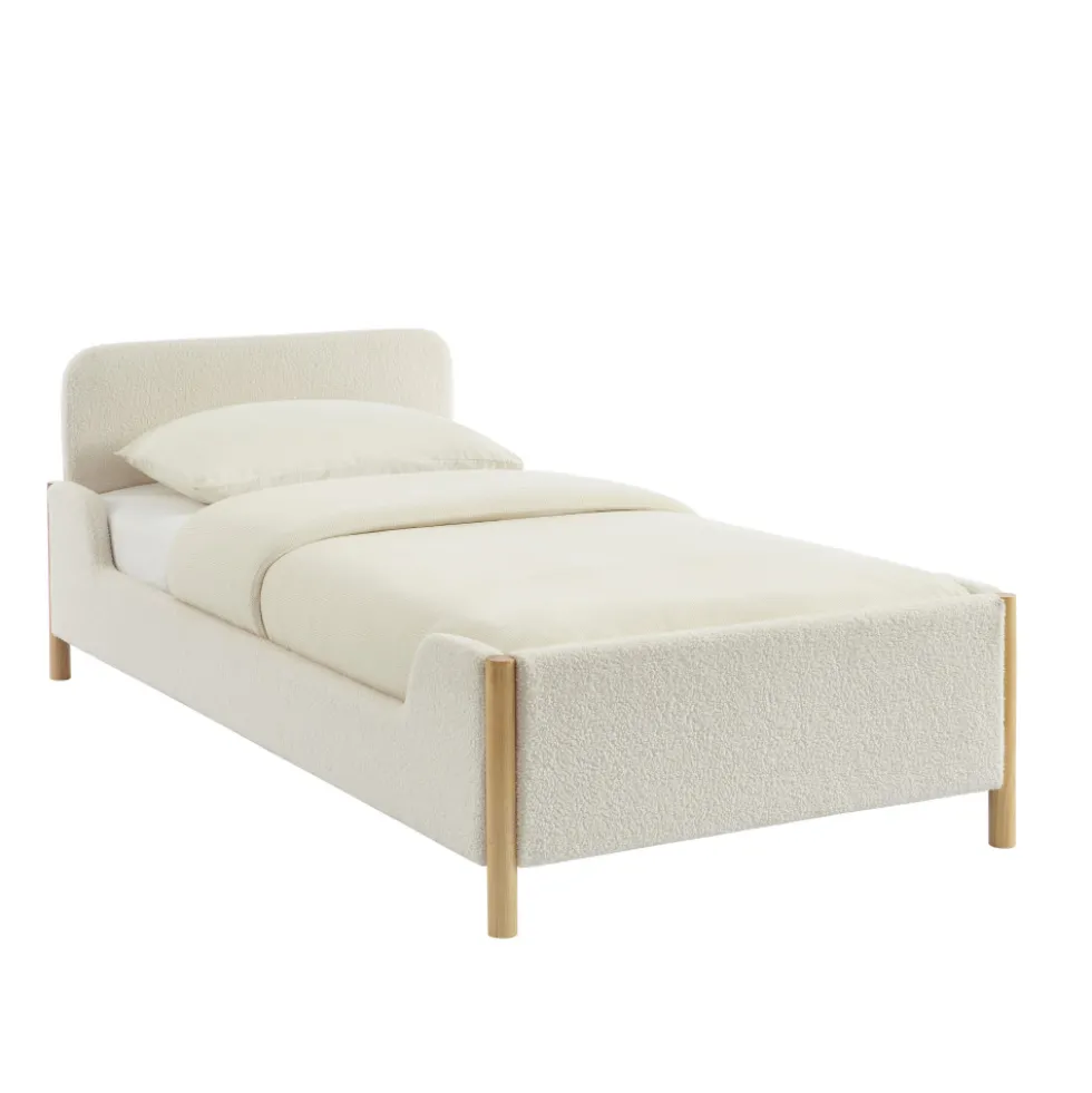 LOIS Lit enfant en tissu bouclette 90x190cm