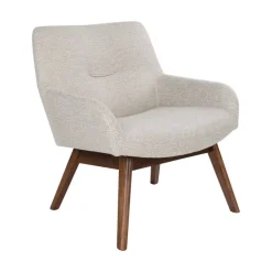 LONDON Fauteuil en tissu et pieds en bois naturel