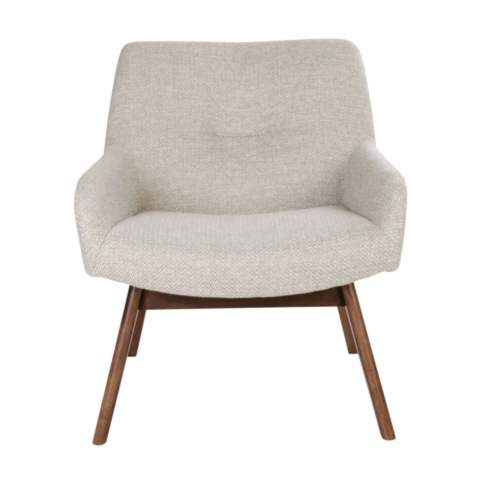 LONDON Fauteuil en tissu et pieds en bois naturel