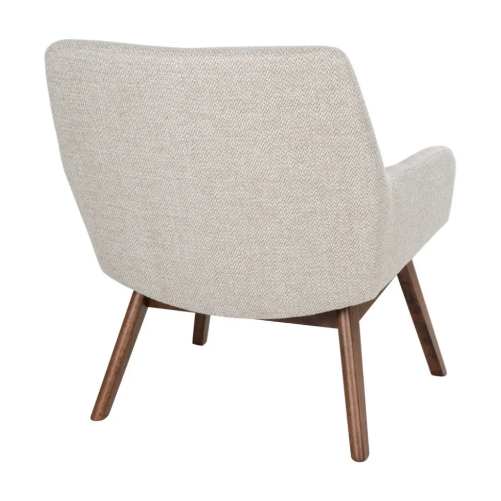 LONDON Fauteuil en tissu et pieds en bois naturel