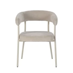 LORA Lot de 2 fauteuils de table en tissu et métal
