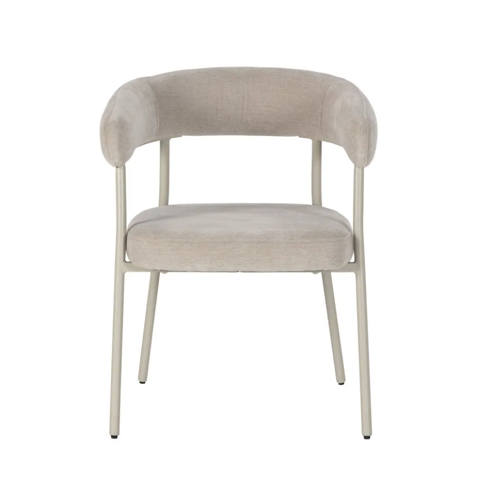 LORA Lot de 2 fauteuils de table en tissu et métal