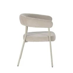 LORA Lot de 2 fauteuils de table en tissu et métal