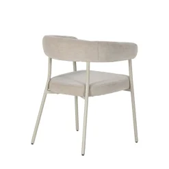 LORA Lot de 2 fauteuils de table en tissu et métal