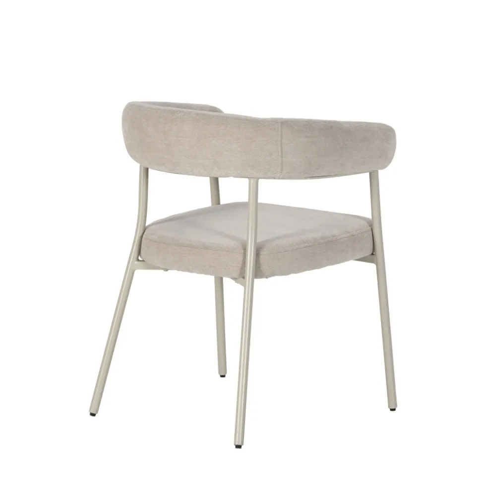LORA Lot de 2 fauteuils de table en tissu et métal
