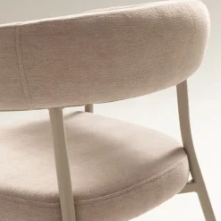 LORA Lot de 2 fauteuils de table en tissu et métal