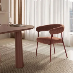 LORA Lot de 2 fauteuils en tissu et métal