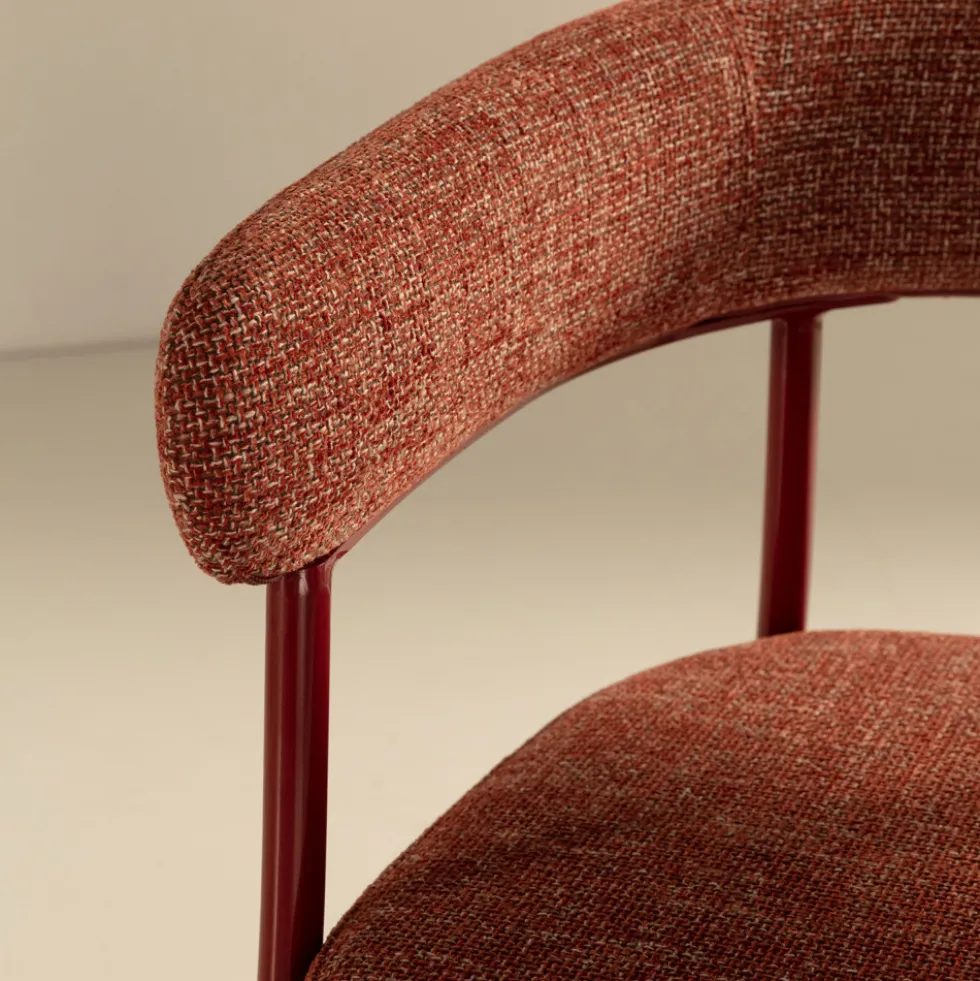 LORA Lot de 2 fauteuils en tissu et métal
