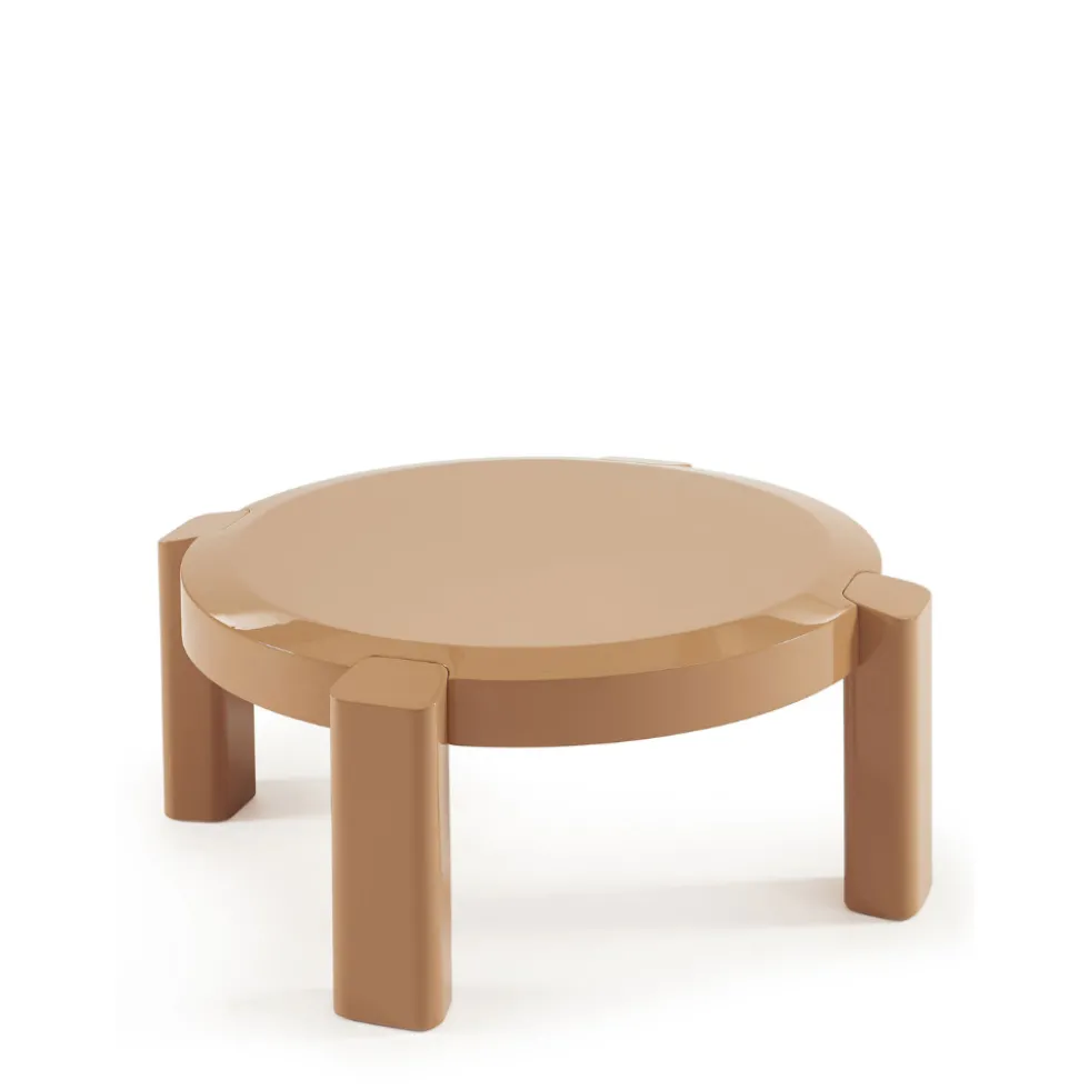 LORI Table basse ronde en bois laqué ø87,5cm