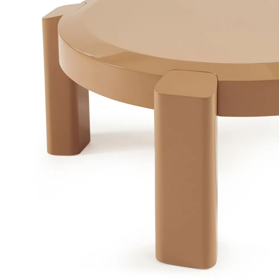 LORI Table basse ronde en bois laqué ø87,5cm