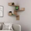 LUCIA Étagère d'angle murale en bois L60cm