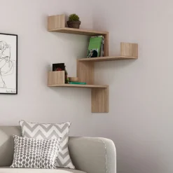 LUCIA Étagère d'angle murale en bois L60cm
