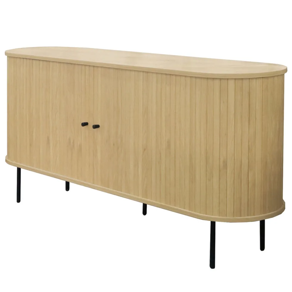 LUCIE Buffet aux portes coulissantes en bois et métal L160cm