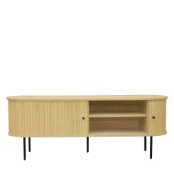 LUCIE Meuble tv aux portes coulissantes en bois et métal L150cm