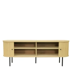 LUCIE Meuble tv aux portes coulissantes en bois et métal L150cm