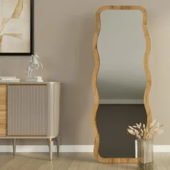 LUNA Miroir sur pieds en bois 50x160cm